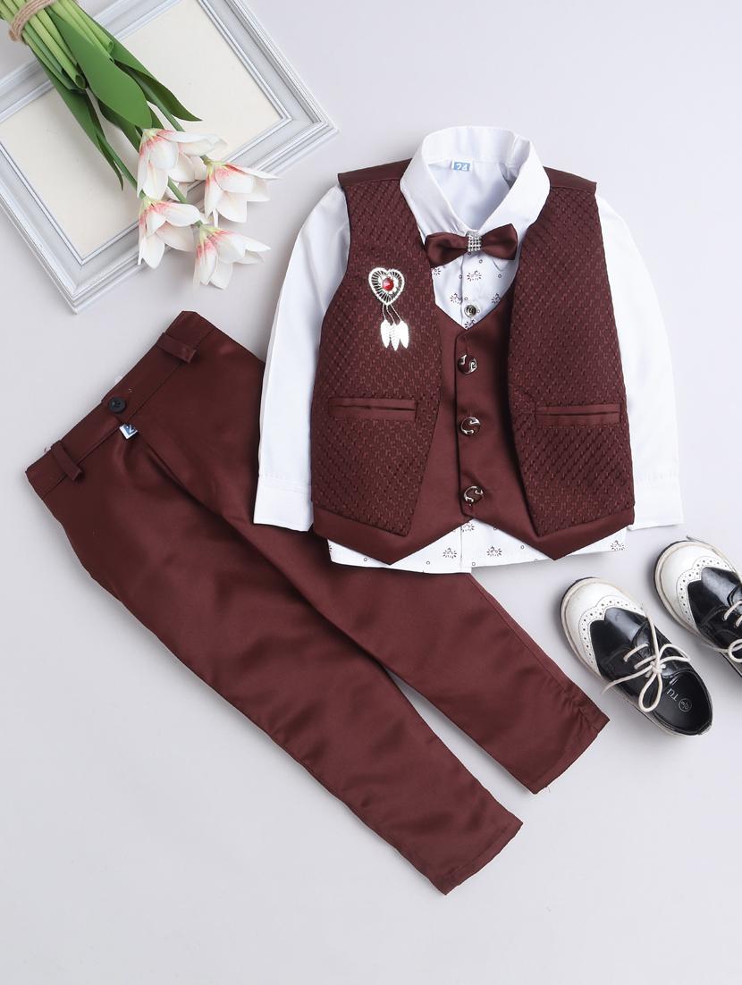 maroon polyester suit sets twin & dungree - 21964411 -  Zoom Image - 0