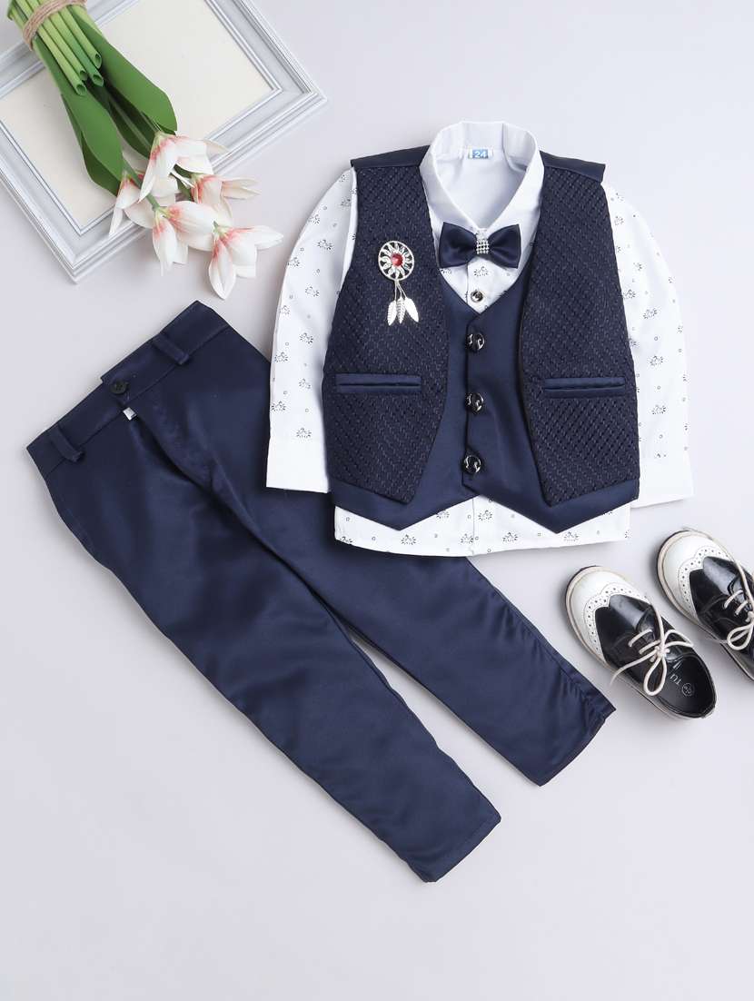 navy blue polyester suit sets twin & dungree