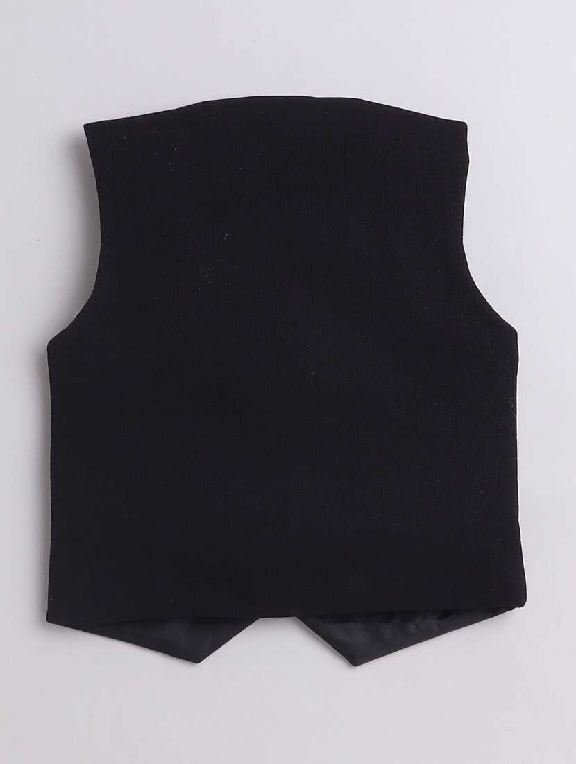 boys solid shirt and trouser with waistcoat set - 21964426 -  Standard Image - 3