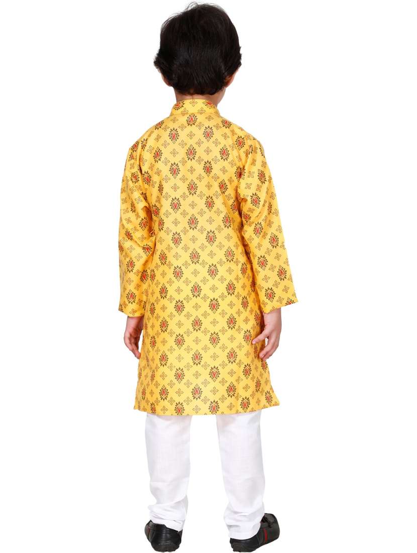 boys printed long sleeve kurta and pyjama set - 21964511 -  Standard Image - 3