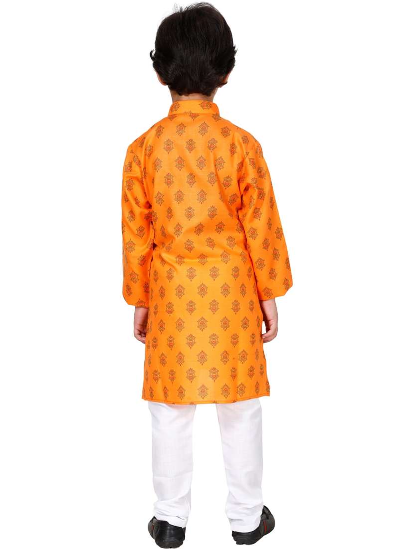 boys printed long sleeve kurta and pyjama set - 21964515 -  Standard Image - 3