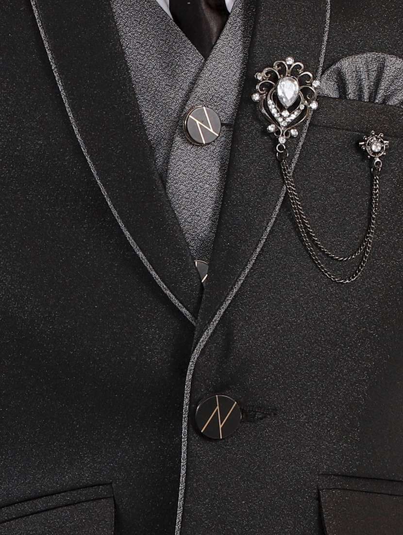 boys solid long sleeve three-piece suit set - 21964525 -  Standard Image - 3