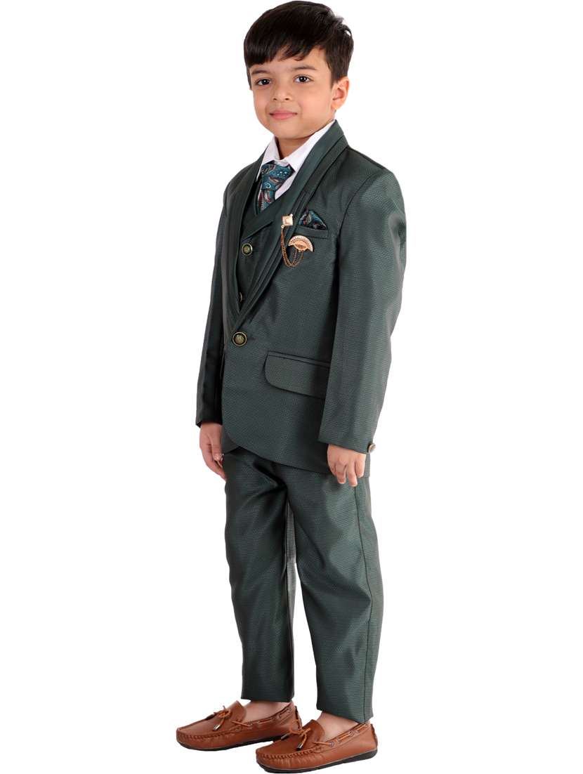 boys solid long sleeve three-piece suit set - 21964550 -  Zoom Image - 0