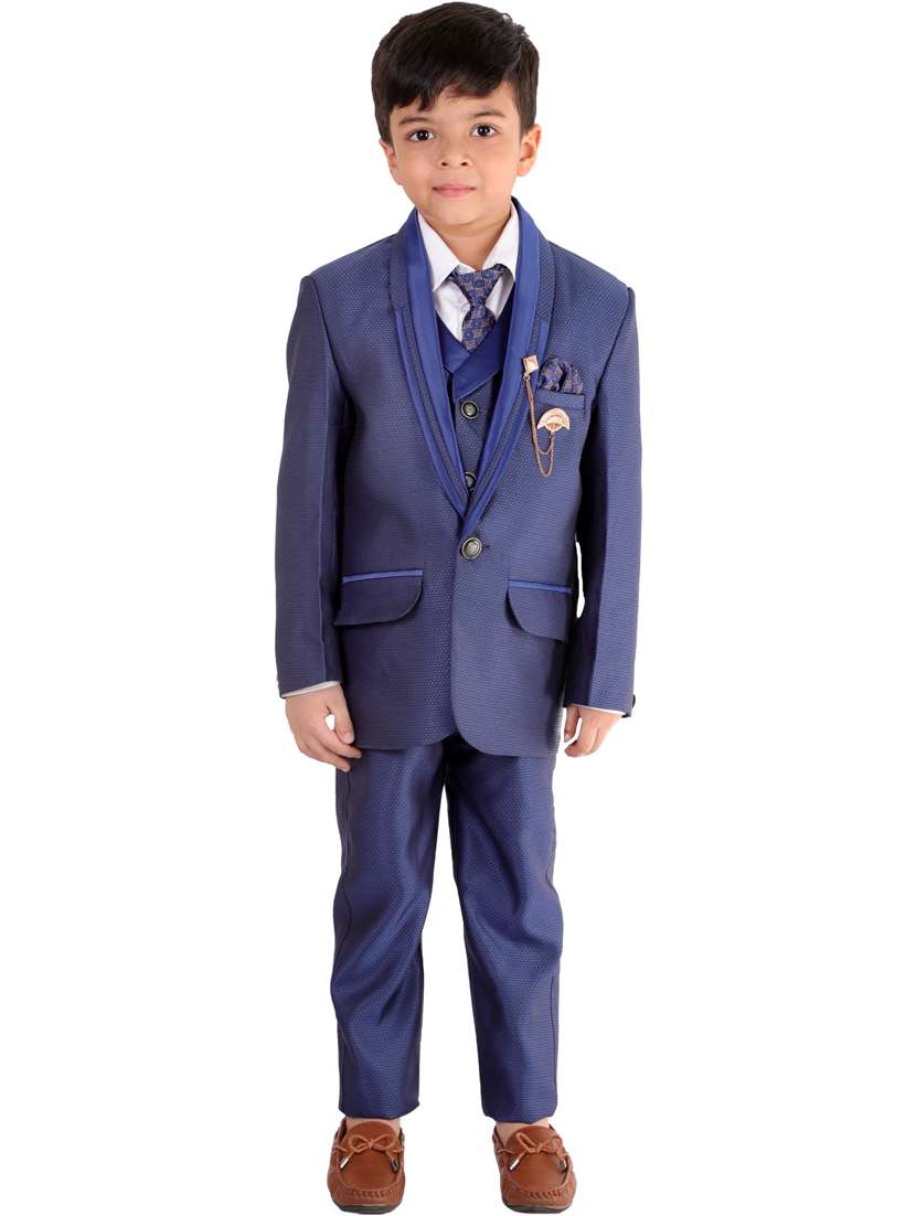 boys solid long sleeve three-piece suit set - 21964552 -  Zoom Image - 0