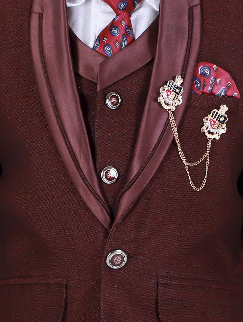 boys solid long sleeve three-piece suit set - 21964560 -  Standard Image - 3