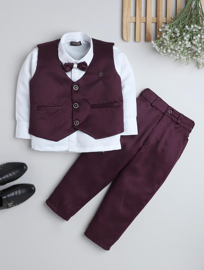 purple cotton blend suit sets twin & dungree - 21964666 -  Zoom Image - 0