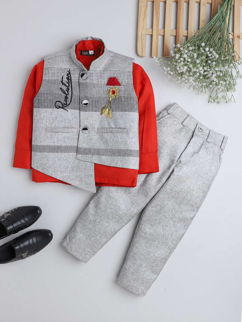 boys shirt and trouser with waistcoat 
