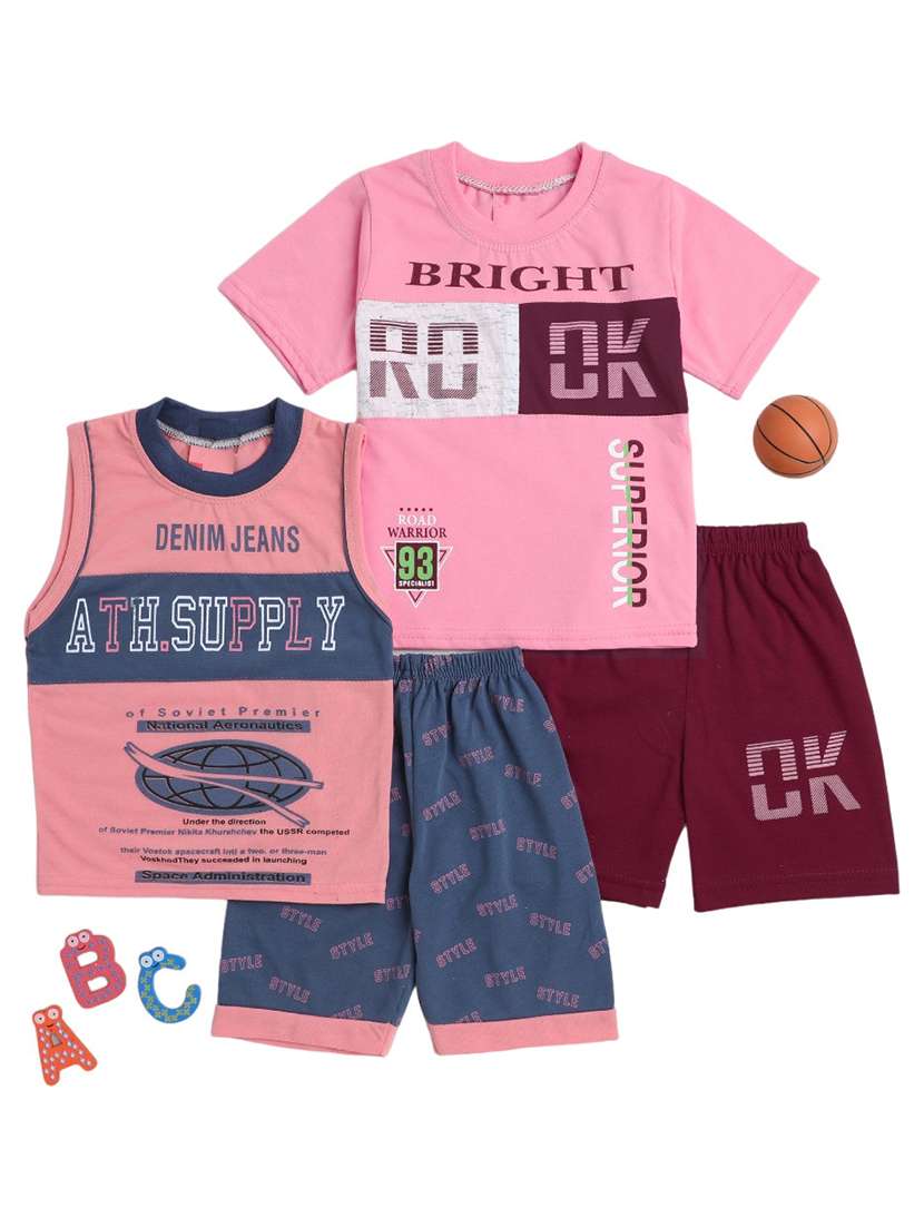 boys pack of 2 printed shorts set