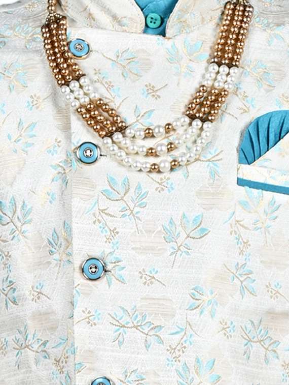 boys printed sherwani with pant set - 21964780 - Standard Image - 5