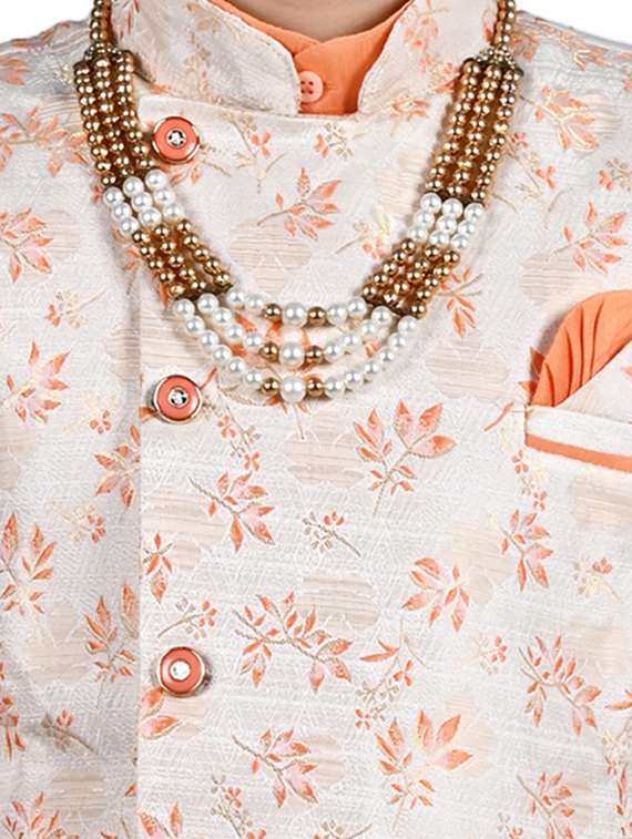 boys floral print sherwani with pant set - 21964781 - Standard Image - 5