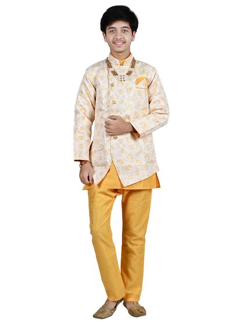 boys floral print sherwani with pant set - 21964782 -  Standard Image - 0