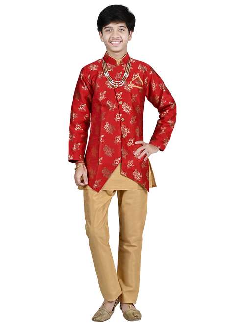 boys floral print long sleeve sherwani - 21964785 - Standard Image - 0