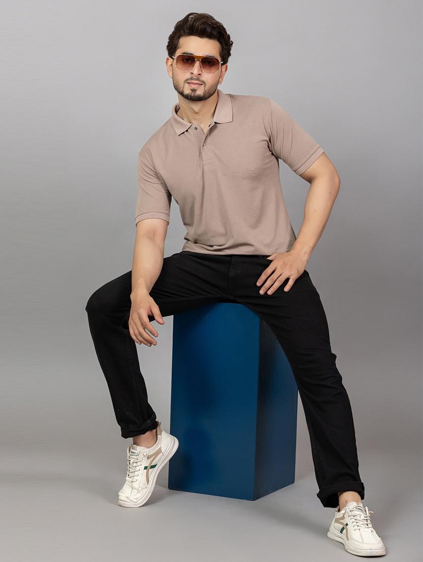 men self design short sleeve regular fit polo t-shirt - 21964800 - Standard Image - 3