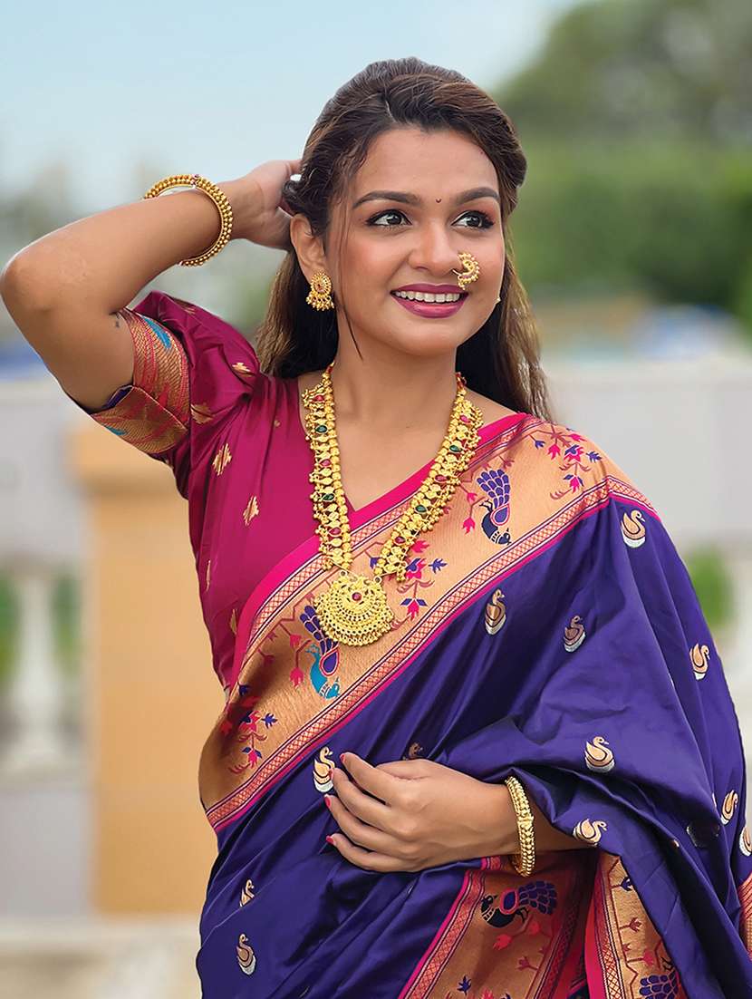 women self design paithani saree with blouse - 21964815 -  Standard Image - 3