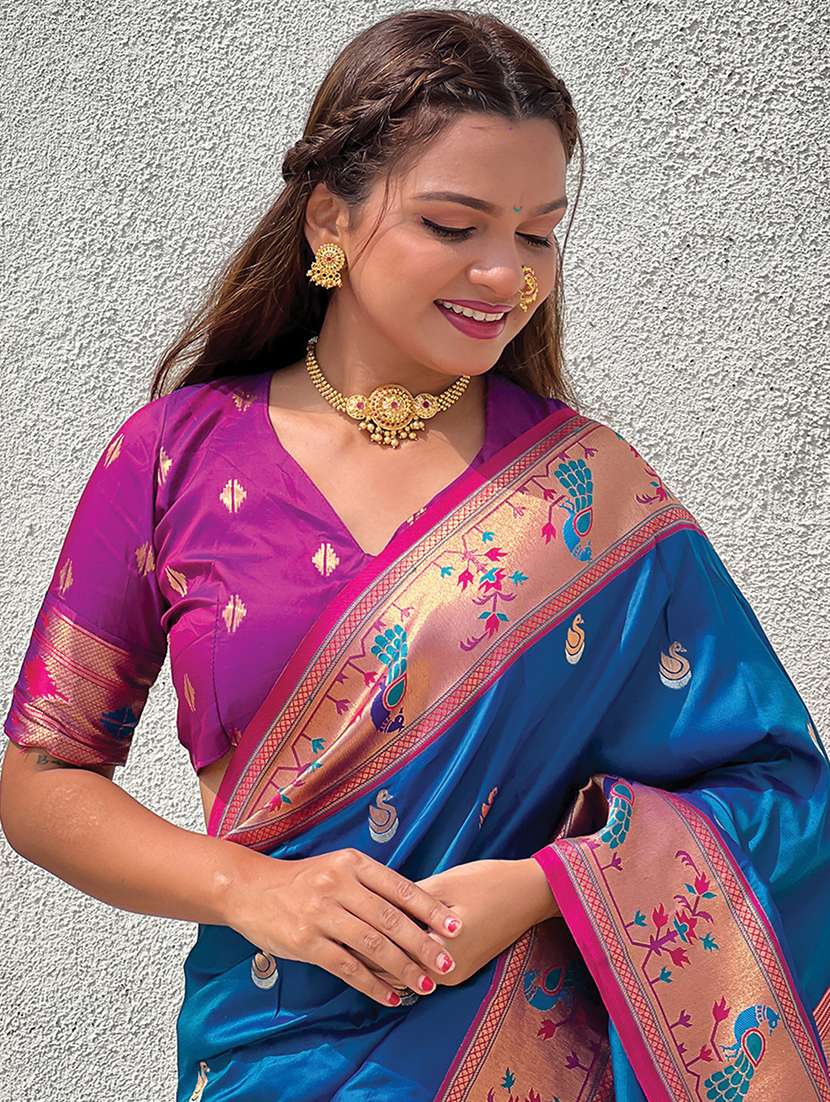 women self design paithani saree with blouse - 21964820 -  Standard Image - 3