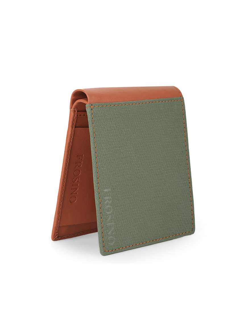 men green textured bi-fold wallet - 21964825 -  Standard Image - 3