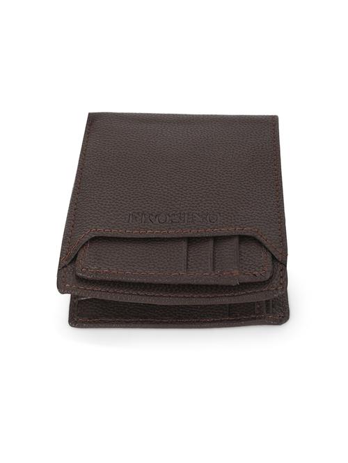 men brown leatherette bifold card wallet - 21964831 - Standard Image - 0
