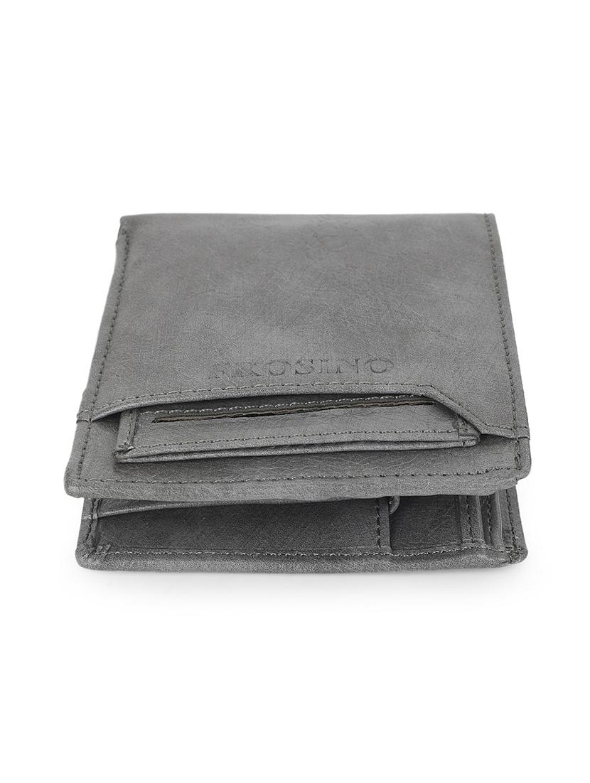 men grey leatherette bi-fold wallet - 21964832 - Zoom Image - 0