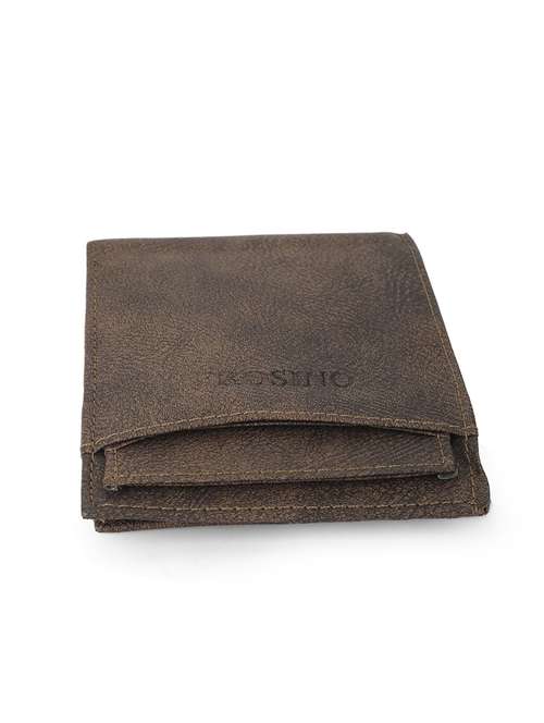 men brown leatherette bi-fold wallet - 21964834 - Standard Image - 0