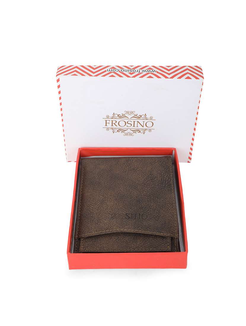 men brown leatherette bi-fold wallet - 21964834 - Standard Image - 5