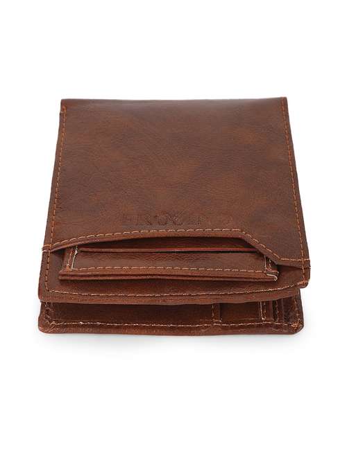 men tan leatherette bifold wallet - 21964835 - Standard Image - 0