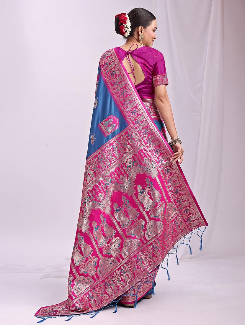 women self design banarasi saree with blouse - 21964868 - Standard Image - 3
