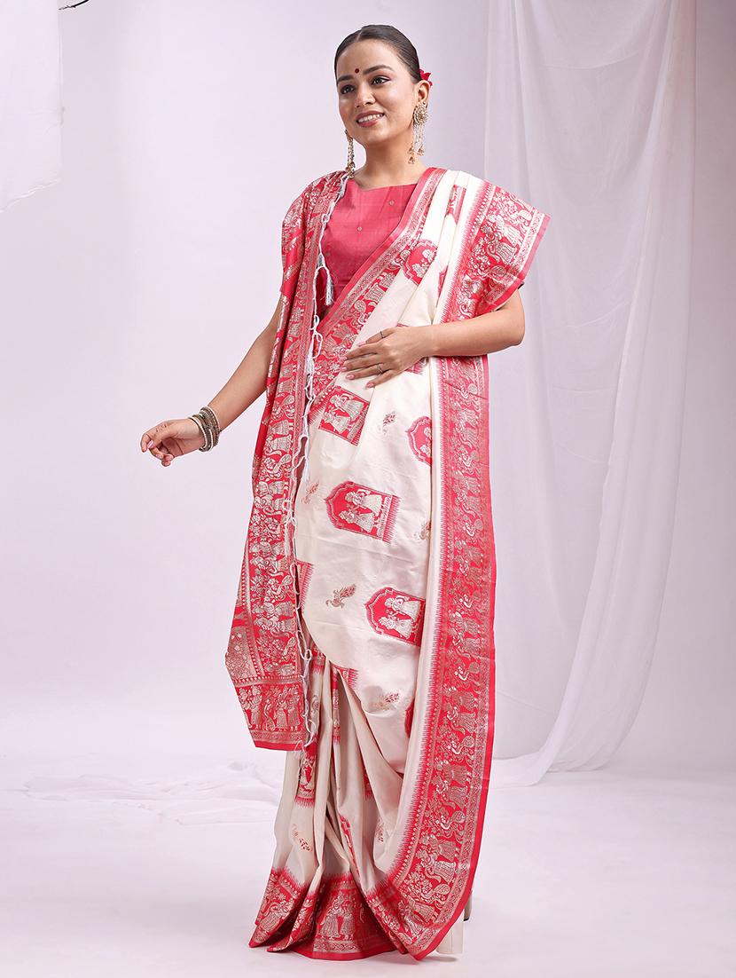 women self design banarasi saree with blouse - 21964871 - Standard Image - 3
