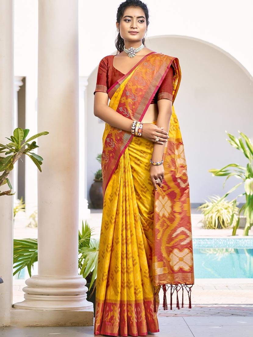 women self design pochampalli saree with blouse - 21964881 - Zoom Image - 0