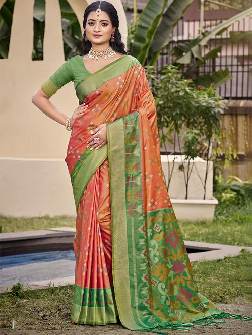 women self design pochampalli saree with blouse - 21964889 -  Standard Image - 0