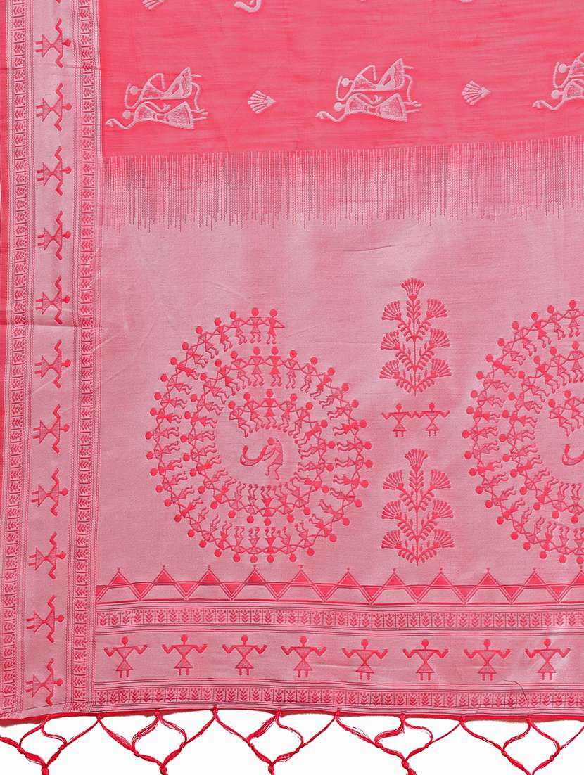 women warli bordered saree with blouse - 21964904 -  Standard Image - 5