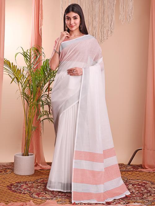 women solid with bordered saree with blouse - 21964919 -  Standard Image - 0