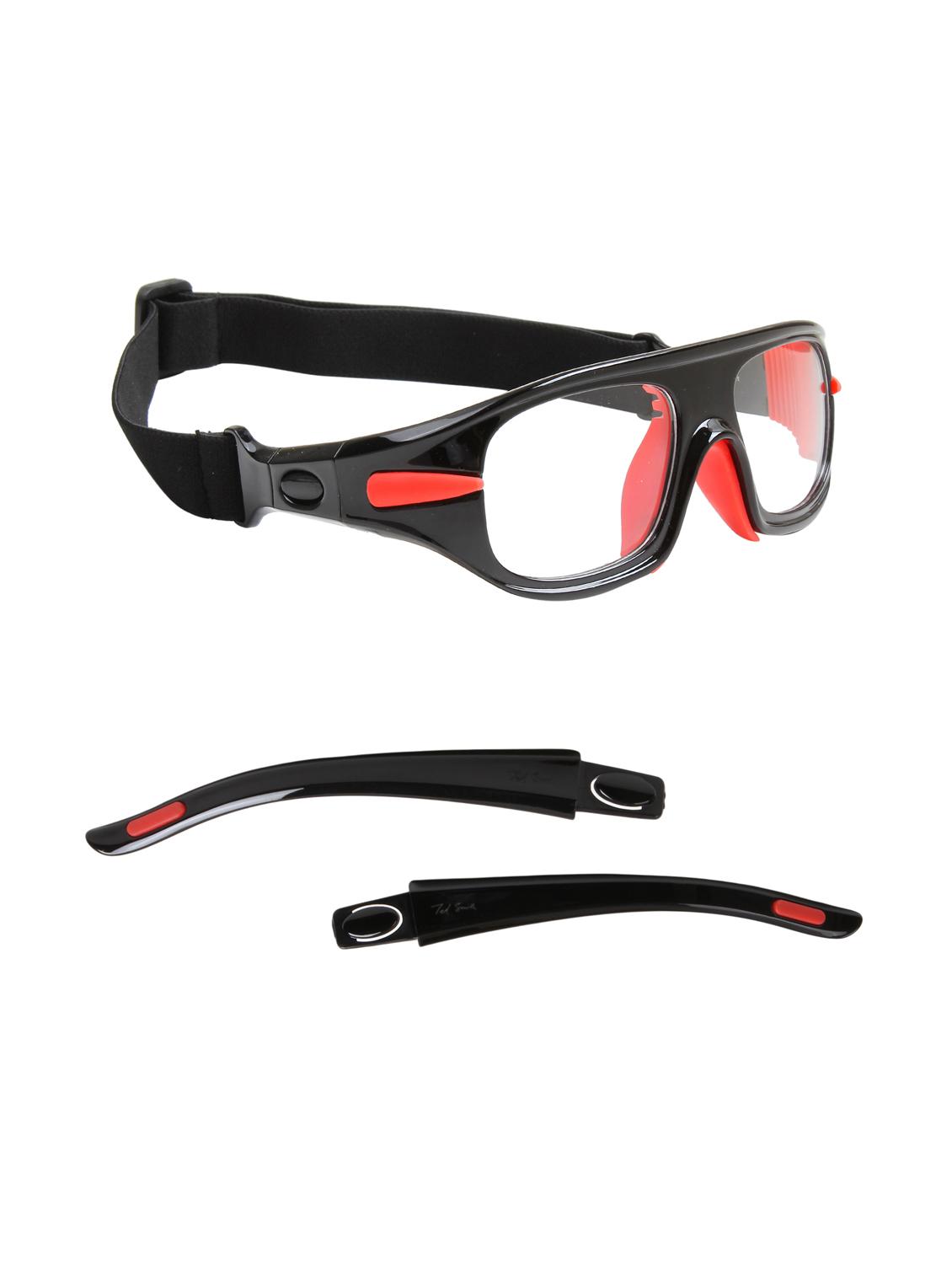 unisex black-red wrap around sports sunglasses - 21964960 - Standard Image - 8