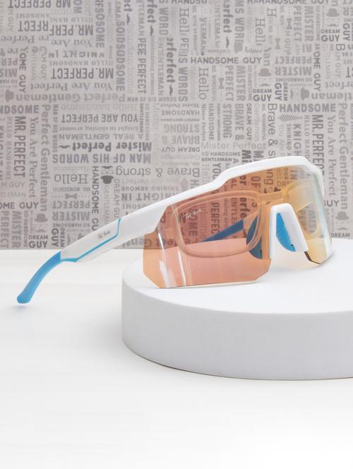 unisex white-orange sports shooting glasses  - 21964966 -  Standard Image - 0
