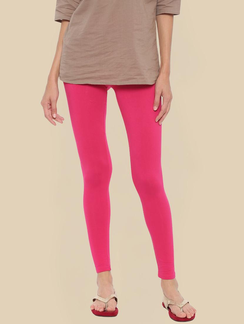 women solid mid rise ankle length legging