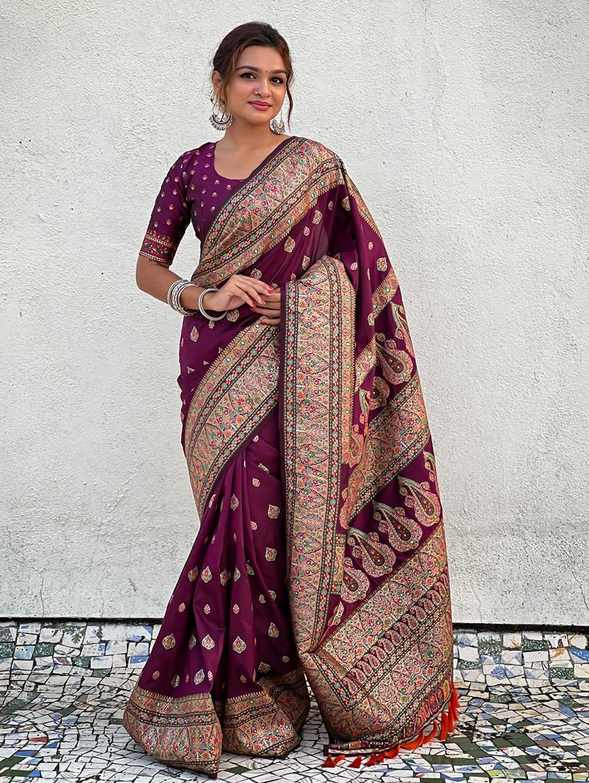 women self design banarasi saree with blouse - 21965070 -  Zoom Image - 0