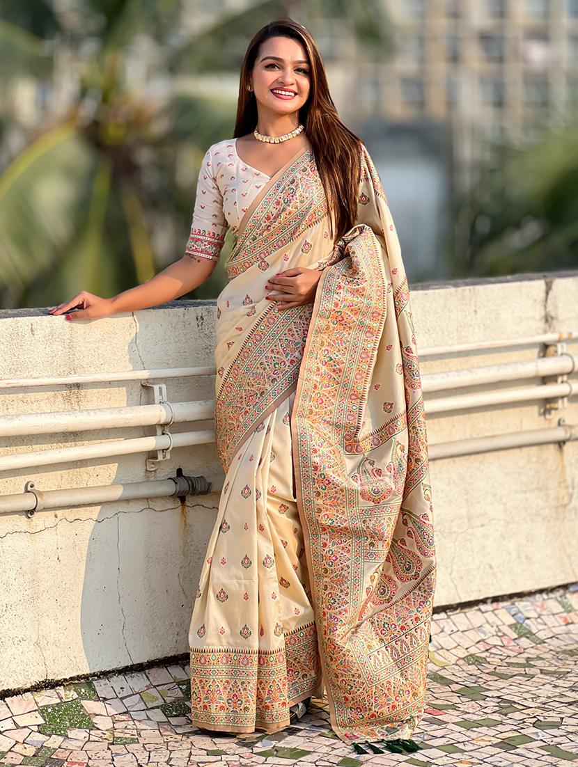 women self design banarasi saree with blouse - 21965072 - Zoom Image - 0
