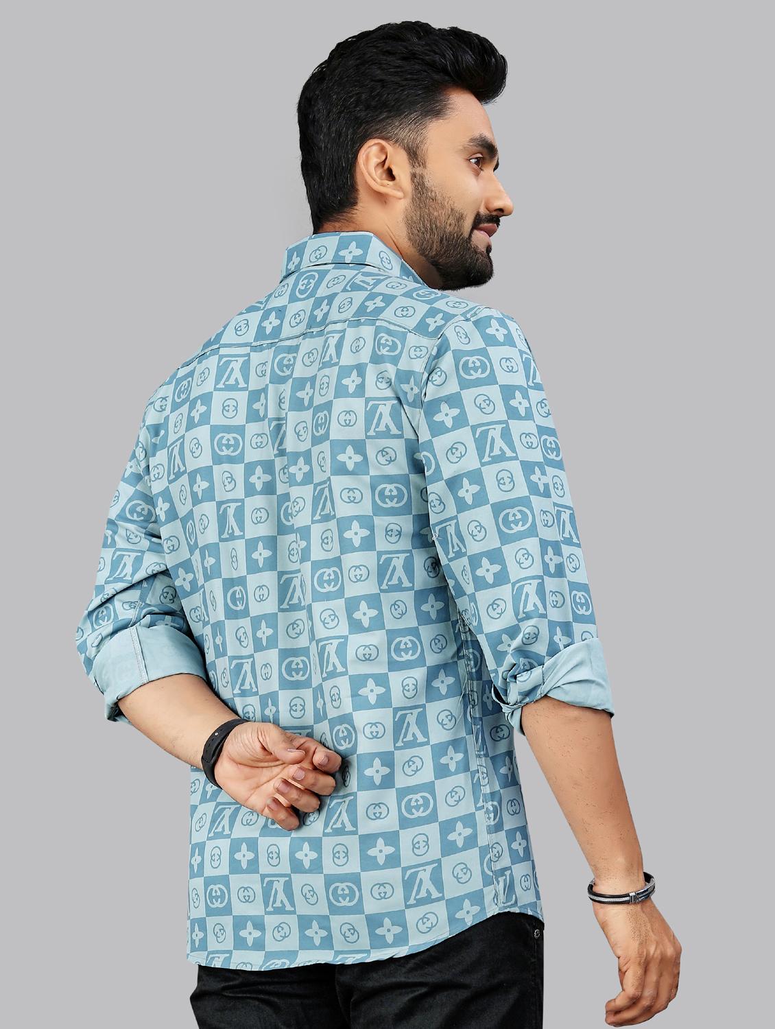 men printed long sleeve regular fit casual shirt - 21965113 - Standard Image - 3