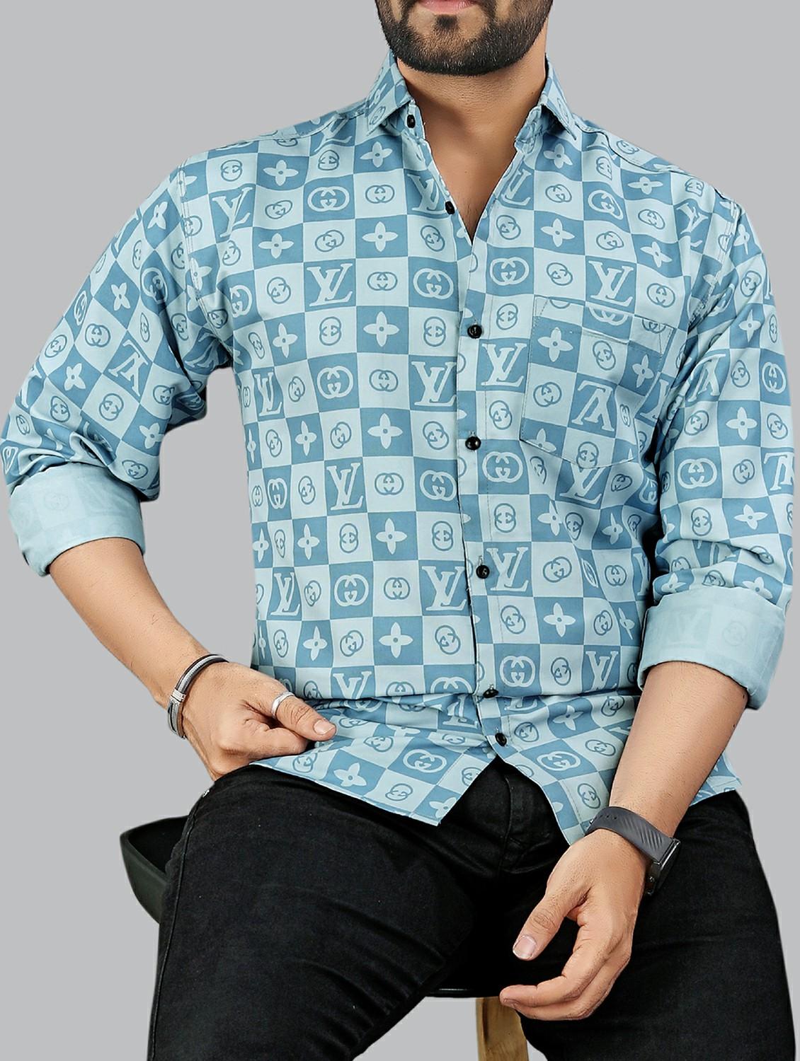 men printed long sleeve regular fit casual shirt - 21965113 - Standard Image - 5