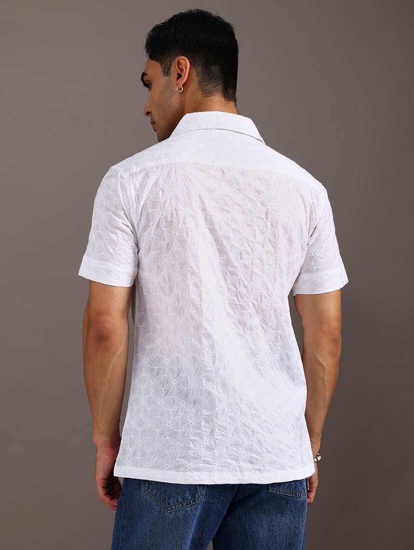 men solid with work short sleeve regular fit casual shirt - 21965225 -  Standard Image - 3