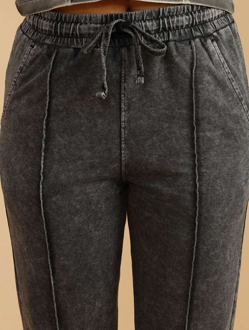 women solid mid rise regular fit track pant - 21965268 -  Standard Image - 5