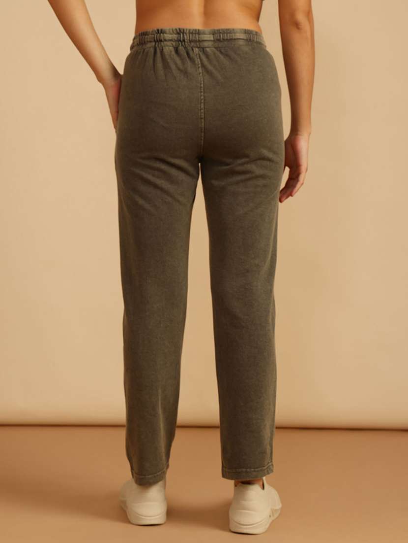 women solid mid rise regular fit track pant - 21965270 -  Standard Image - 3