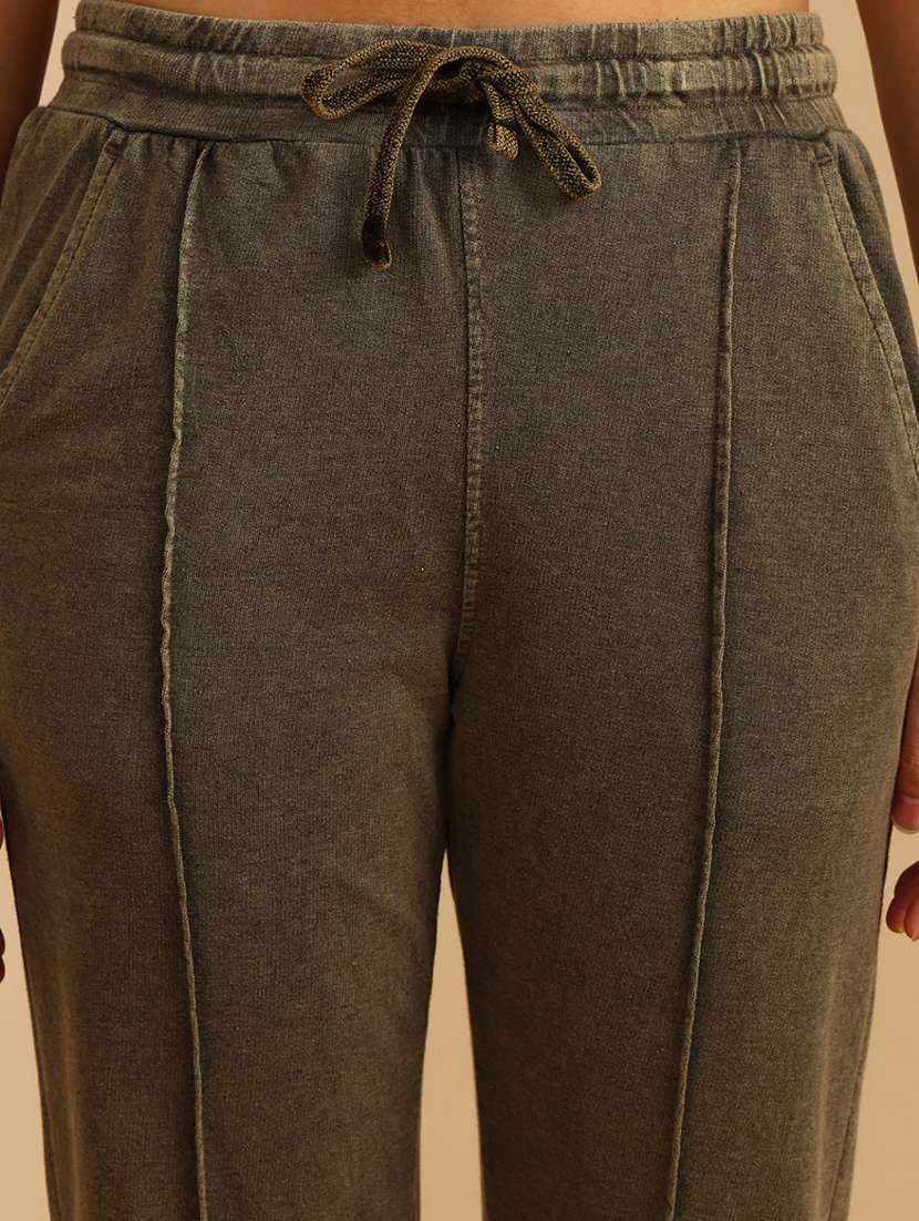 women solid mid rise regular fit track pant - 21965270 -  Standard Image - 5