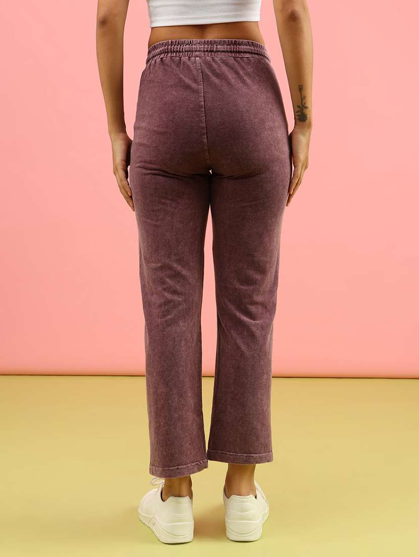 women solid mid rise regular fit track pant - 21965271 -  Standard Image - 3