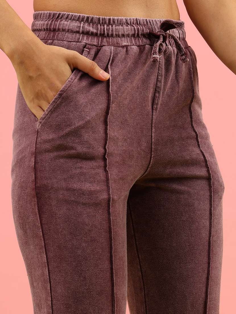 women solid mid rise regular fit track pant - 21965271 -  Standard Image - 5