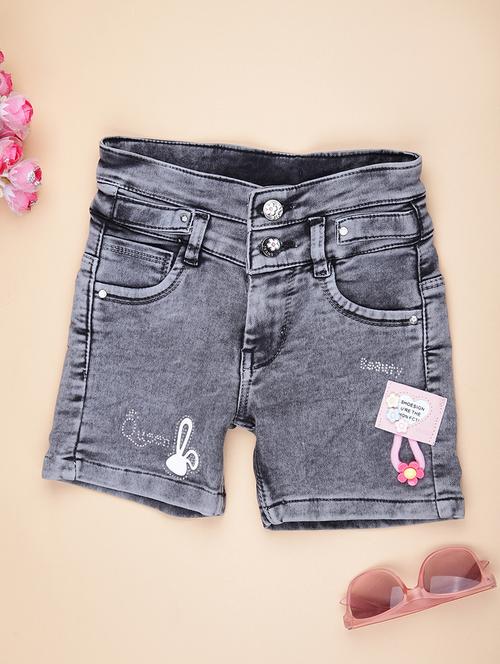 kids solid mid rise regular fit shorts  - 21965286 -  Standard Image - 0