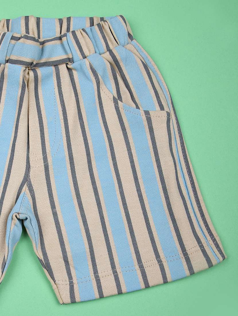 boys striped t-shirt & shorts twin set  - 21965290 -  Standard Image - 3