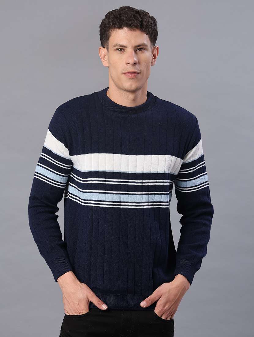 men striped long sleeve regular fit pullover  - 21965302 -  Standard Image - 3