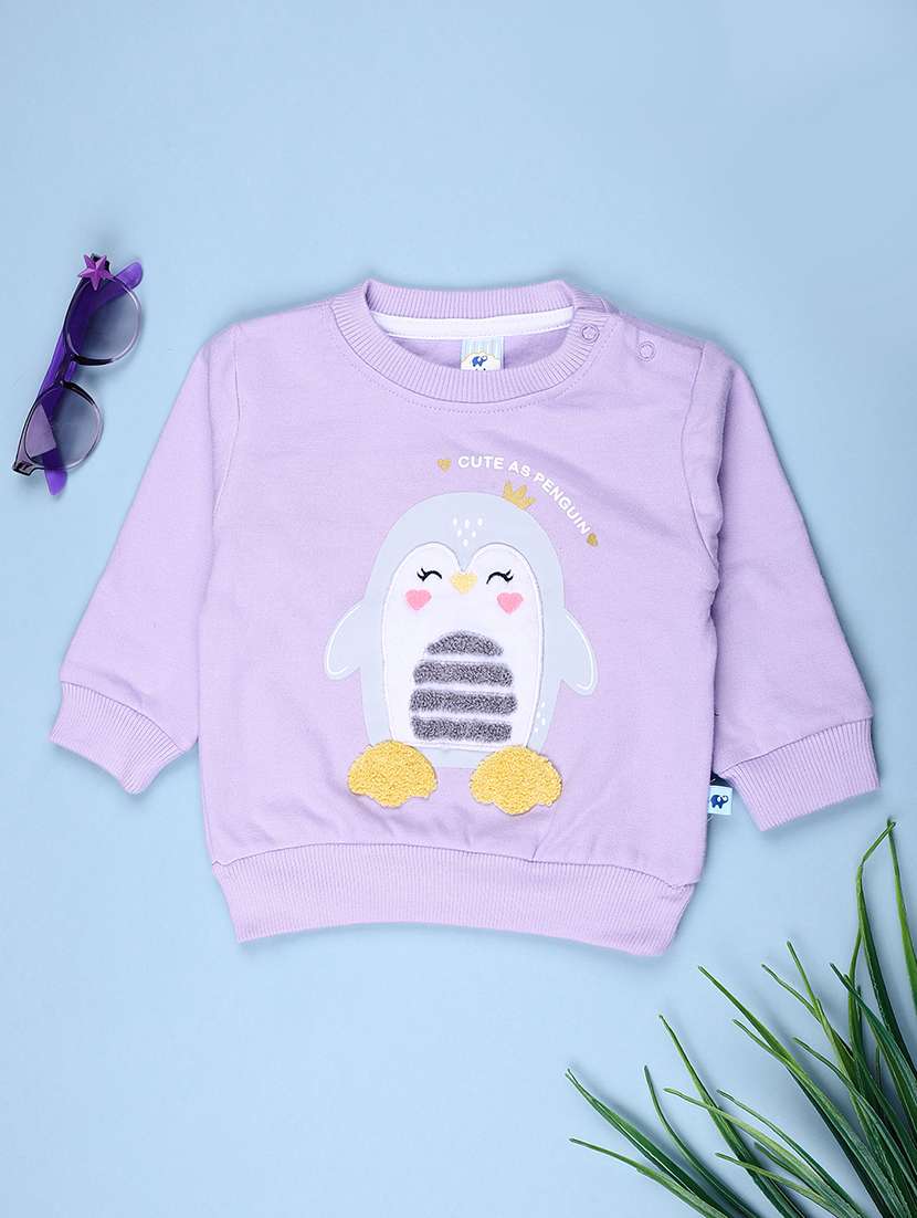 girls solid with work long sleeve sweatshirt