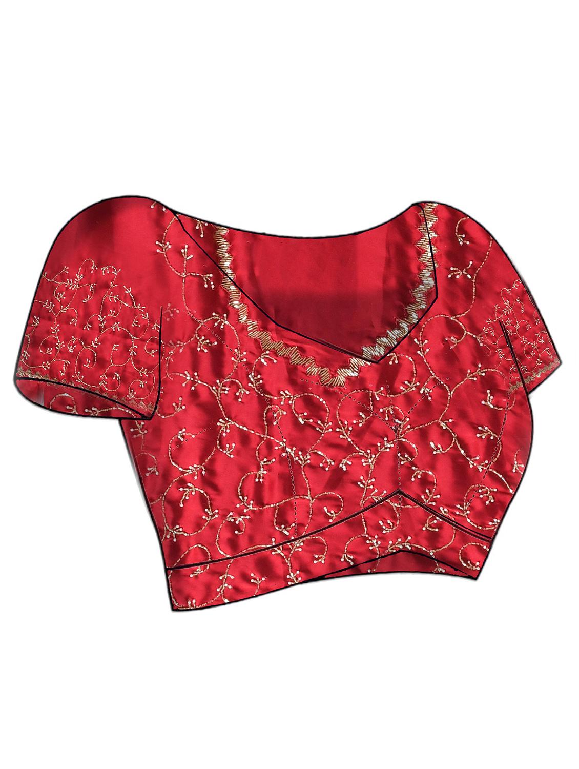 women solid with embellished bordered saree with blouse - 21965527 - Standard Image - 5
