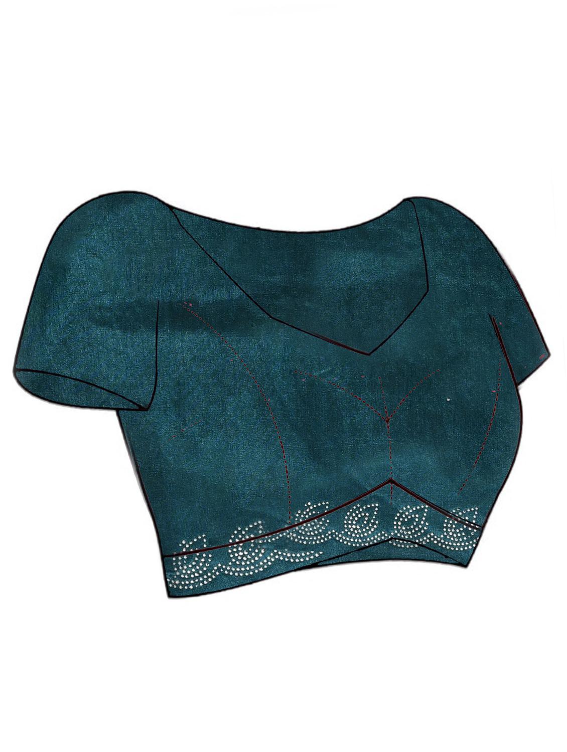 women striped embellished saree with blouse - 21965548 - Standard Image - 5